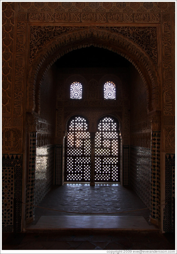 Windows.  Nasrid Palace, Alhambra.