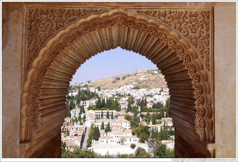 View of Granada from Palacio del Partal, Alhambra.