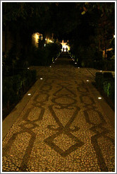 Path, Parador de San Francisco, Alhambra at night.