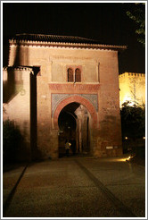 La Puerta del Vino (The Wine Gate),  Alhambra at night.