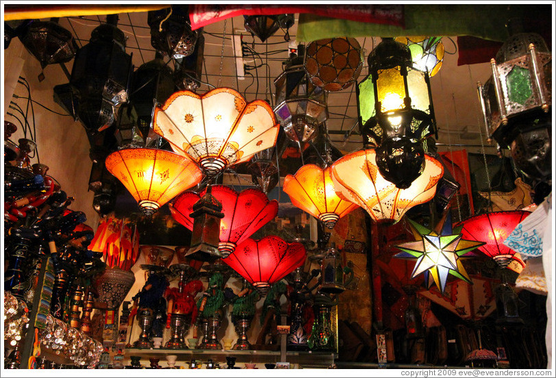 Lamps sold in the Alcaicer? originally Granada's Moorish silk bazaar.  City center.
