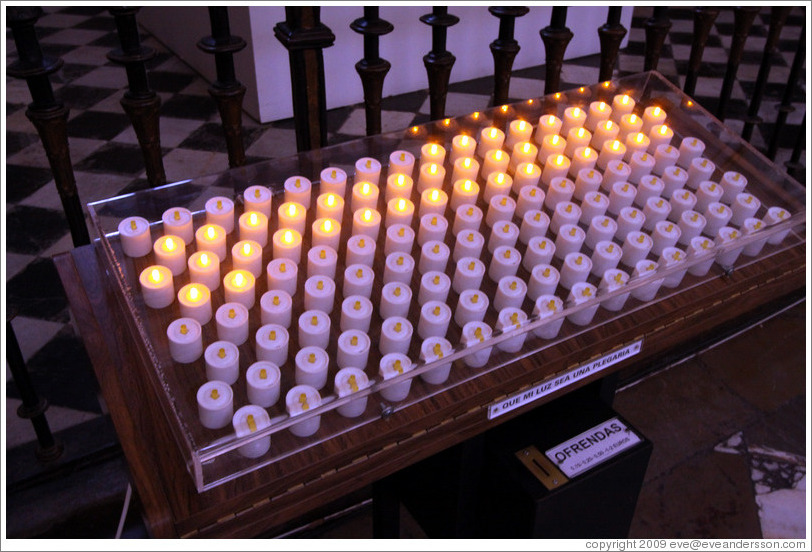 Electric candles.  Granada Cathedral.