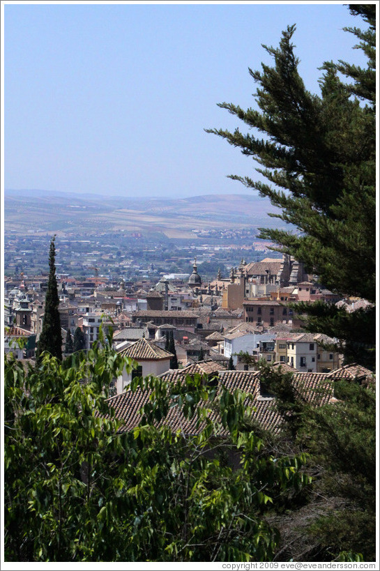 Central Granada viewed from Camino del Sacromonte.
