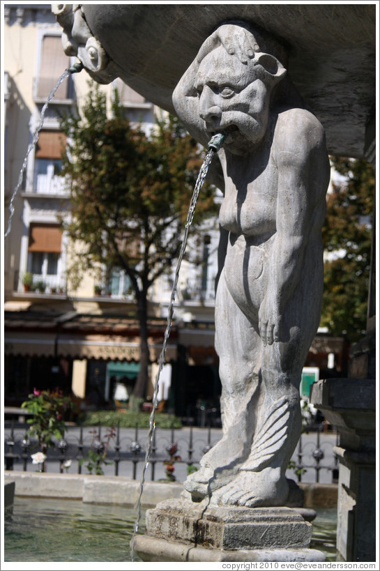 One giant in the 17th century Fuente de los Gigantes (Fountain of the Giants). Plaza de Bib-Rambla, city center.