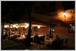 Restaurant at night.  Plaza de Bib-Rambla.  City center.