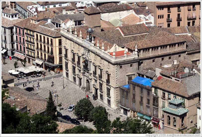 Real Chanciller?(Royal Chancellery), built in the 16th century, viewed from the Alhambra.  Plaza Nueva, City center.