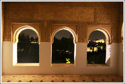 View from the mirador at night, Palacio de Generalife.