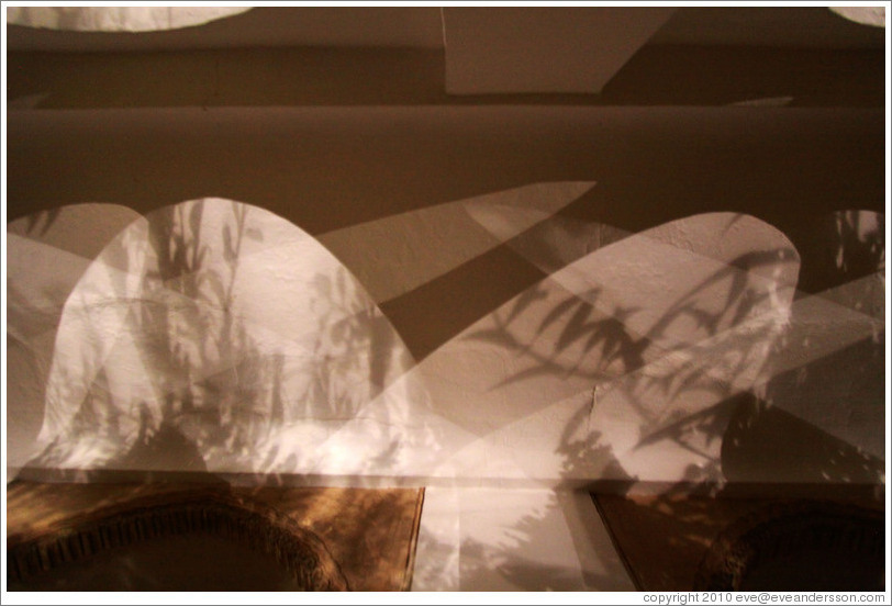 Shadows on the ceiling of the mirador at night, Palacio de Generalife.