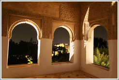 View from the mirador at night, Palacio de Generalife.