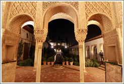 Patio de la Acequia (Court of the Water Channel) at night, Palacio de Generalife.