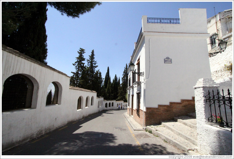 White houses on Camino del Sacromonte.  Sacromonte.