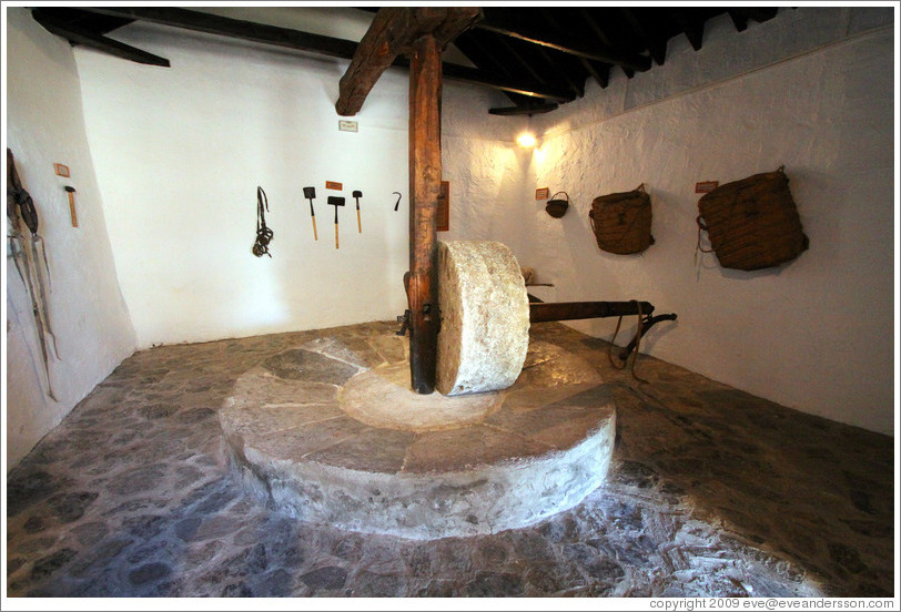 Molino de Sangre (Mill of Blood), an olive crusher powered by donkeys.  15th century Moorish olive oil mill, used by the town of Nig?elas until 1920.