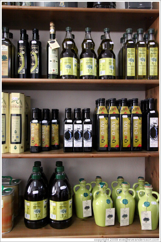 Bottles of olive oil.  Nig?elas, Granada province.