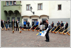 Alphorn players, Arcas, Old Town, Chur.