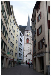 Obere Gasse, looking towards Martinskirche, Old Town, Chur.