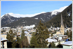 Davos, with mountains behind.