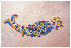 Mermaid image on wall of Hotel Meisser.