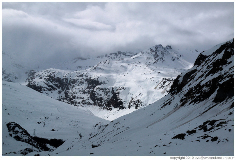 Snowy mountains, viewed from the Julier Pass.