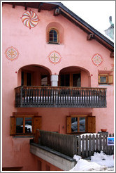 Romansh house, with typical patterns.  Zuoz.