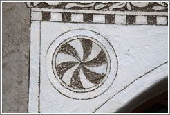 Pinwheel pattern, a typical Romansh adornment.  Zuoz.