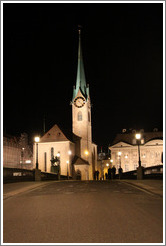 Fraum?nster (Minster of Our Lady church) at night.  Built in the 13th century.  Altstadt (Old Town).