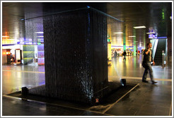 Water sculpture.  Z?rich Hauptbahnhof (Main Station).  Altstadt (Old Town).