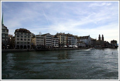 Limmatquai, with Grossm?nster (Great Church) visible in the distance.  Altstadt (Old Town).