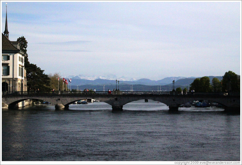 View of M?nsterbr?cke from Rathausbr?cke.  Altstadt (Old Town).