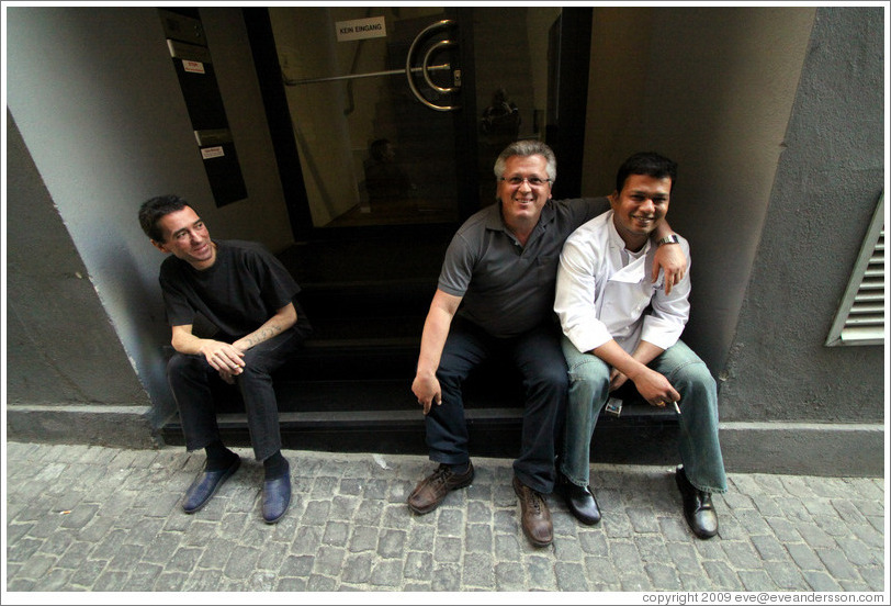 Three men in Altstadt (Old Town).