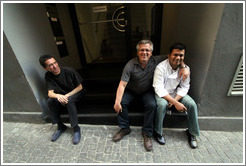 Three men in Altstadt (Old Town).