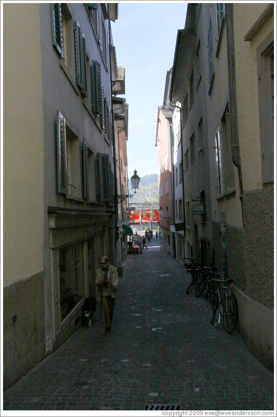 Narrow street off of Oberdorfstrasse.  Altstadt (Old Town).