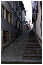 Narrow street with staircase off of Oberdorfstrasse.  Altstadt (Old Town).