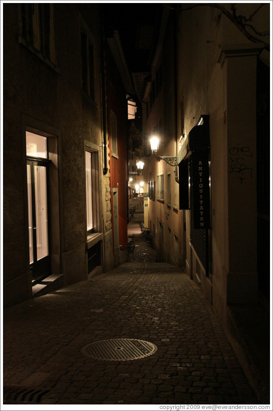 Spiegelgasse at night.  Altstadt (Old Town).