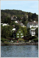 Vine-covered house on the shore of Z?richsee (Lake Z?rich).