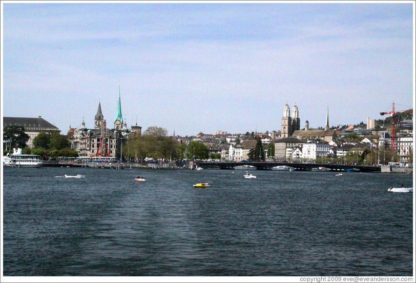 Altstadt (Old Town) Z?rich, from Z?richsee (Lake Z?rich).