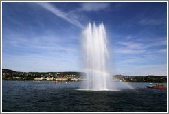 Lake fountain at Mythenquai.  Z?richsee (Lake Z?rich). 