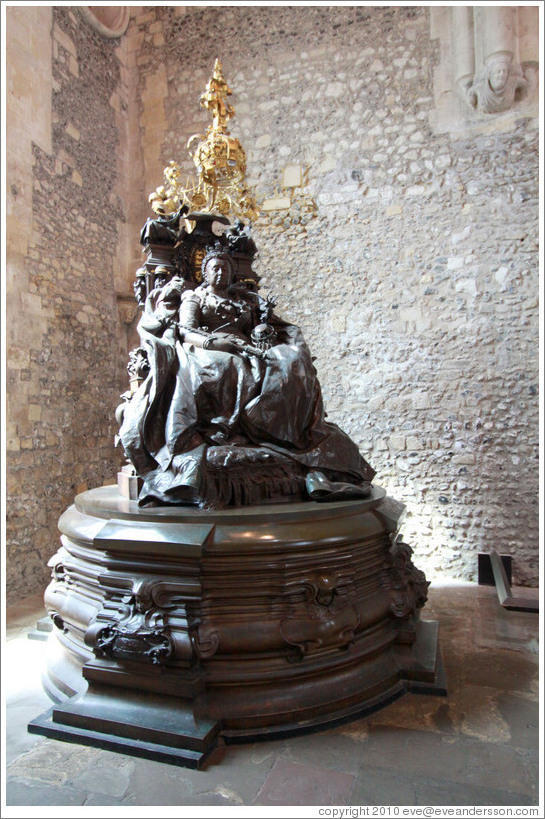 Statue of Queen Victoria, created by Sir Alfred Gilbert, R.A., dedicated 1887.  Great Hall, Winchester Castle.