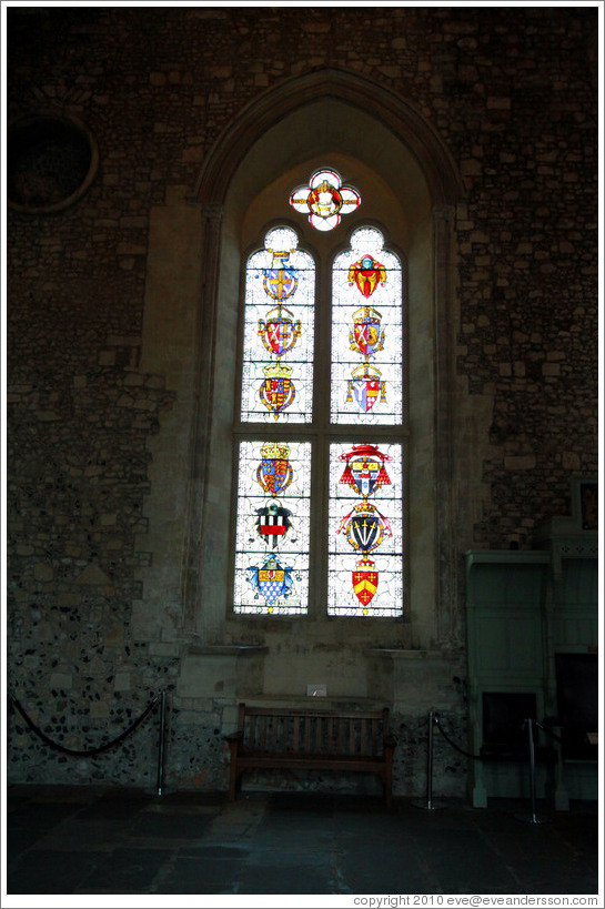Stained glass window, Great Hall, Winchester Castle.