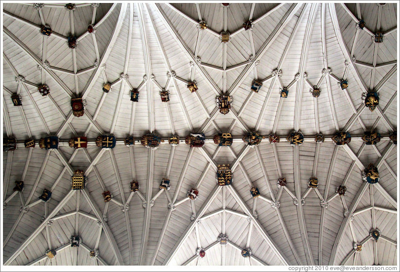 Ceiling containing coats of arms, Winchester Cathedral.