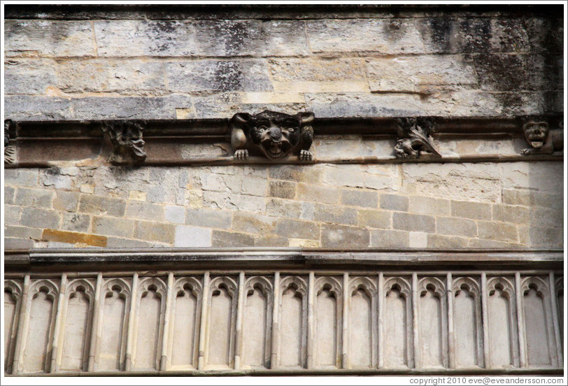 Figures, exterior, Winchester Cathedral.