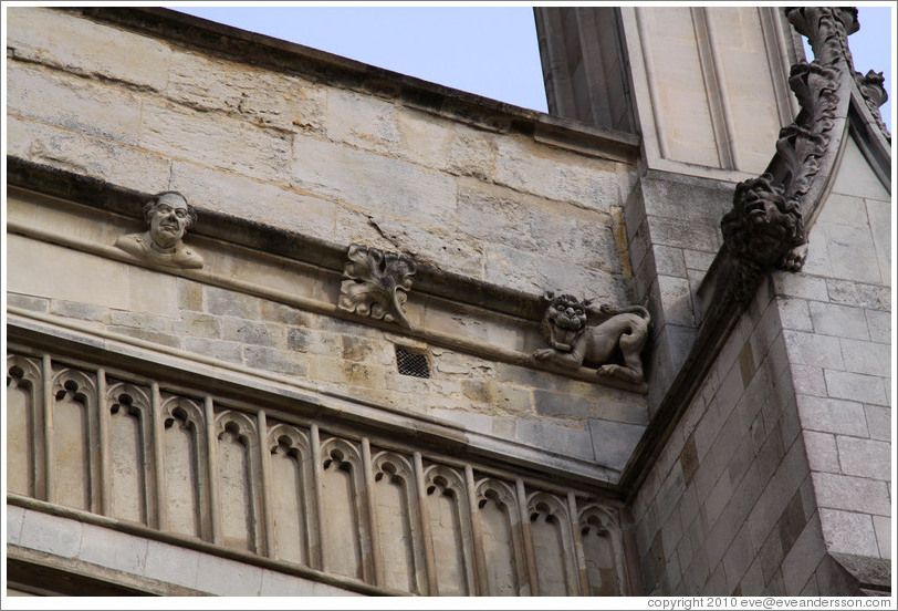 Detail, exterior, Winchester Cathedral.