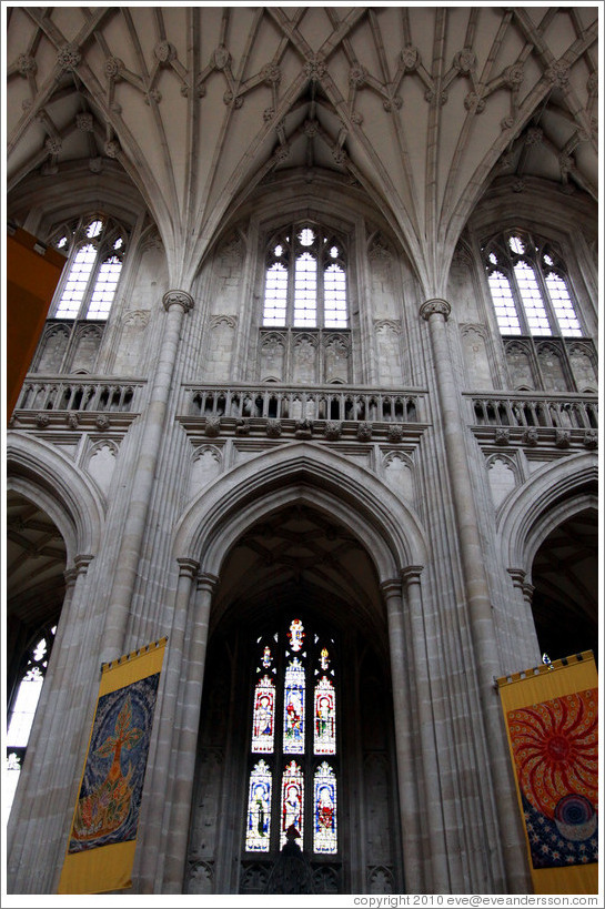 Stained glass windows, Winchester Cathedral.