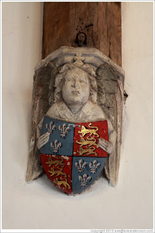 Angel with coat of arms, Brethren's Hall, Hospital of St Cross.