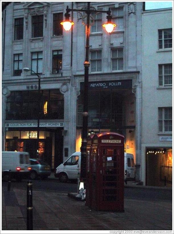 Old-fashioned phone booth.