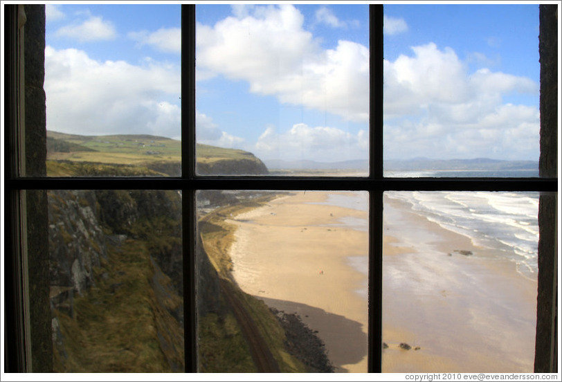 View through a window in the Mussenden Temple.