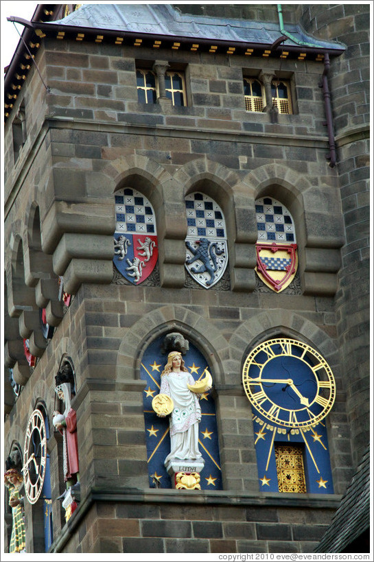Detail, Clock Tower, Cardiff Castle.