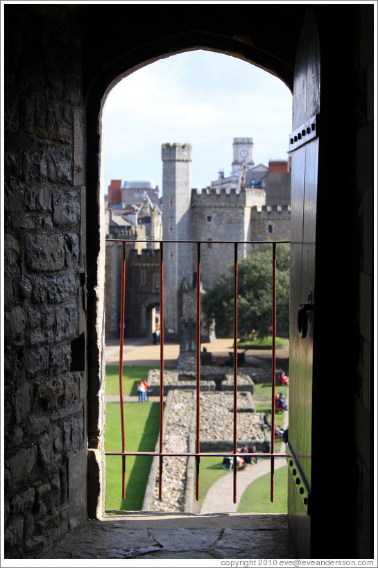 View through a window in the keep, Cardiff Castle.