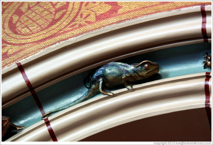 Lizard decoration above door, Library, Cardiff Castle.