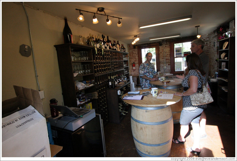 Hidden Creek Wine and Red Skye Winery tasting room.  Blacksmith Square.