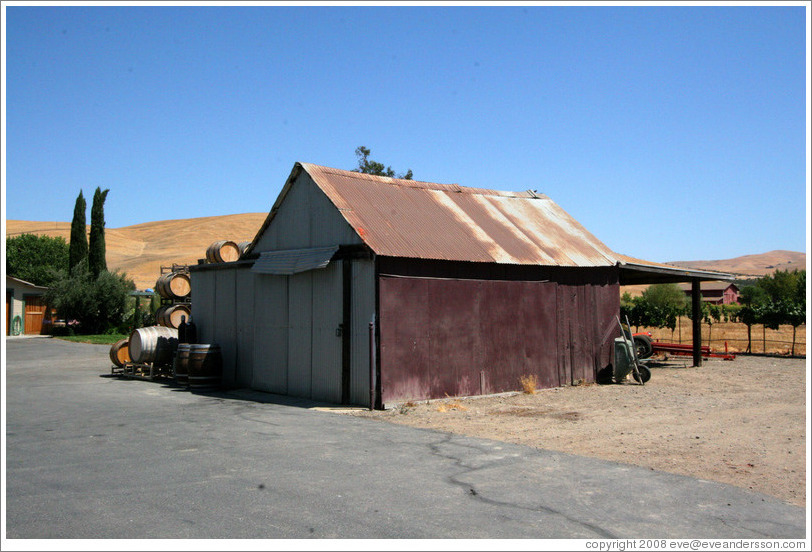 Shed.  Bodegas Aguirre Winery.